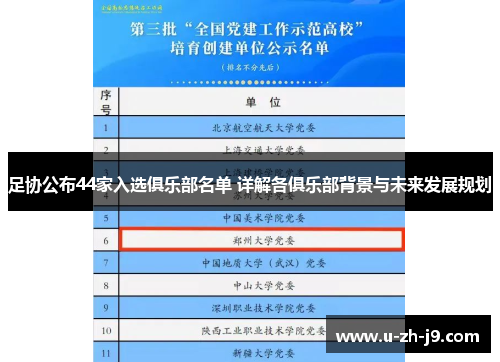 足协公布44家入选俱乐部名单 详解各俱乐部背景与未来发展规划